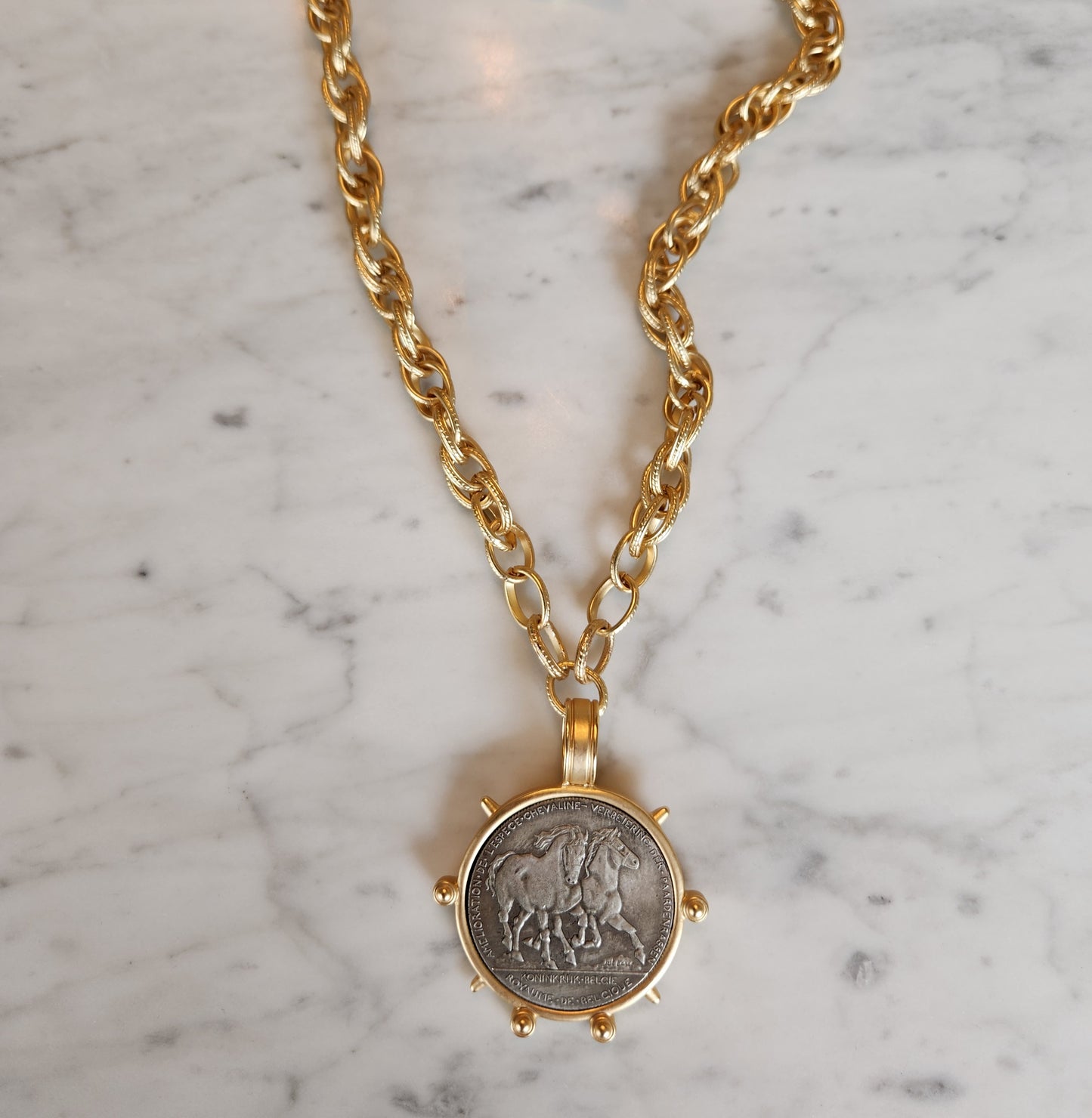 Wild Horses coin necklace