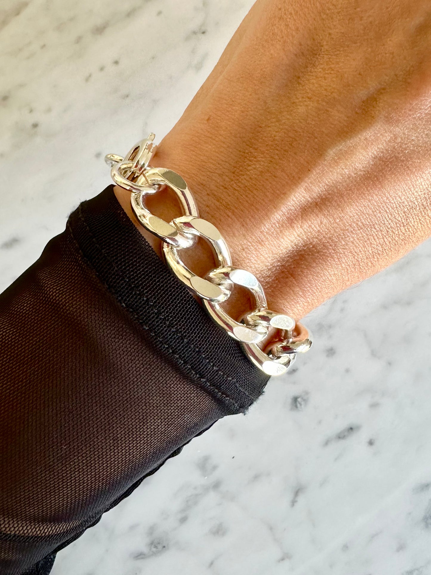 Platinum Curb link bracelet