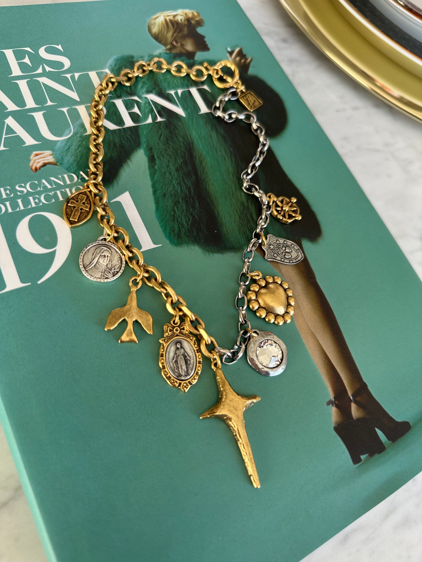 Faith Vintage inspired charm necklace