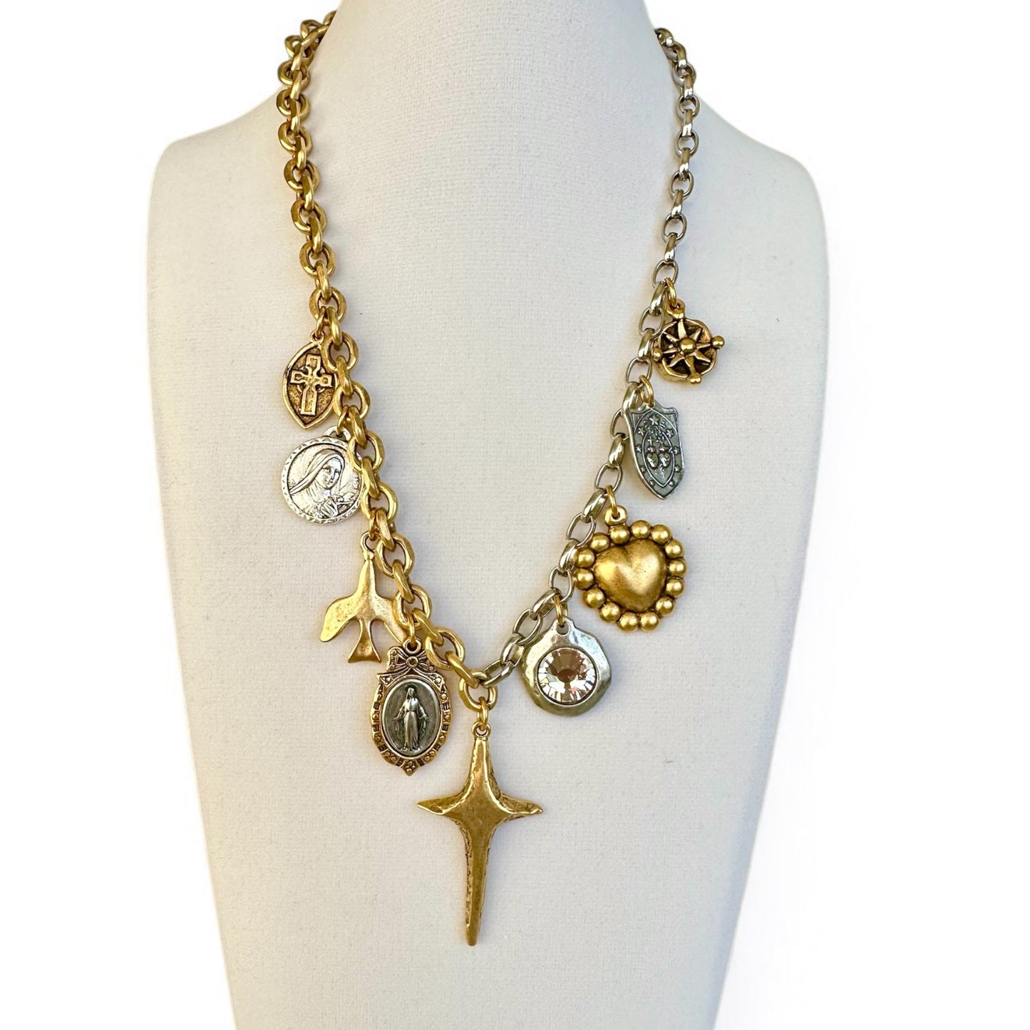 Faith Vintage inspired charm necklace
