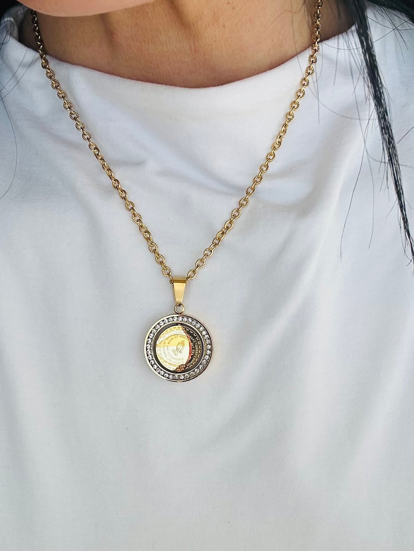 Power of Prayer medallion-gold