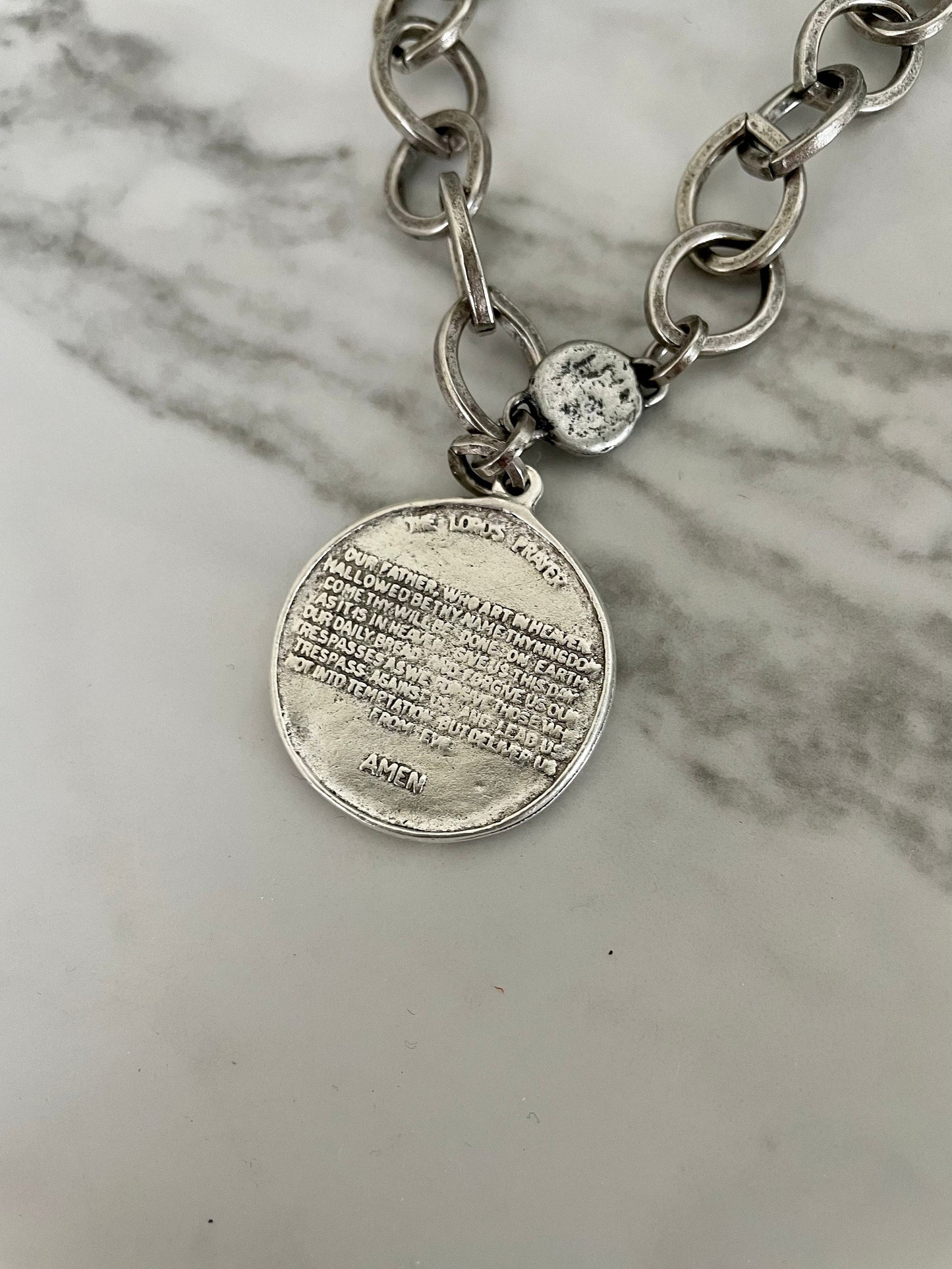 Lord’s Prayer Charm Bracelet Antiqued Silver