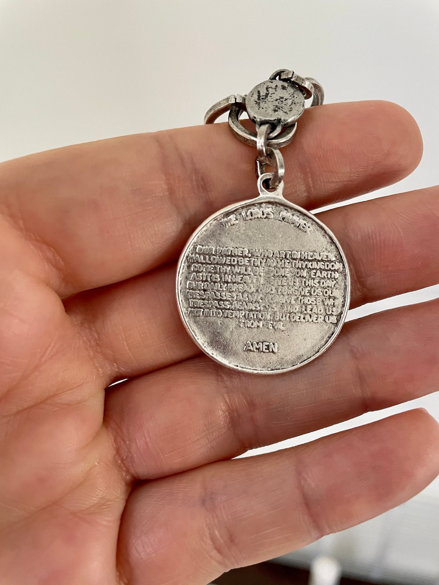 Lord’s Prayer Charm Bracelet Antiqued Silver