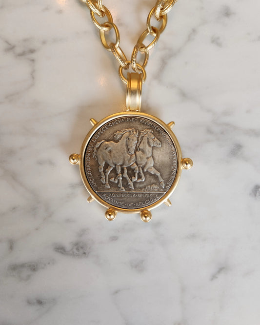 Wild Horses coin necklace