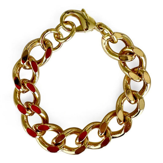 Gold Curb link chunky bracelet