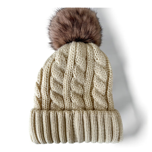 Beige Winter Beanie: The Frenchie