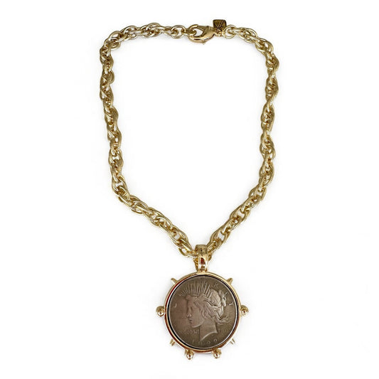 Lady Liberty large coin pendant
