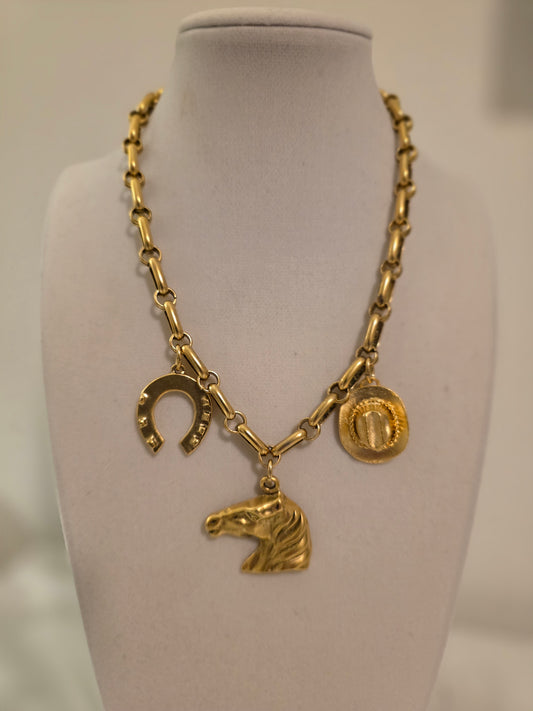 Romeo -gold charm necklace