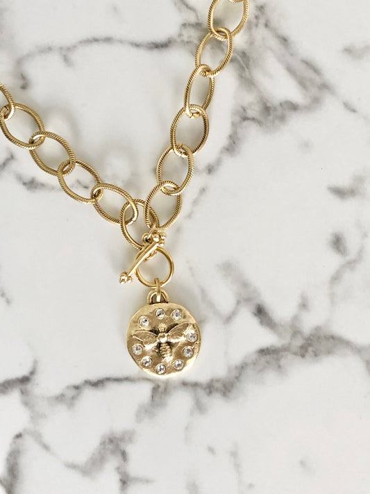 Swarovski Bee Ornate Toggle necklace